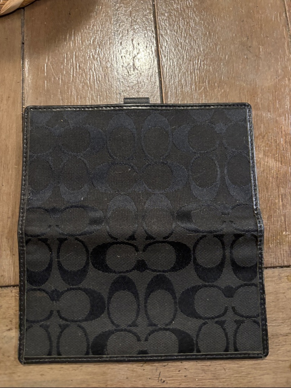Coach Black Signature Fold Wallet